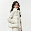 Knitted sleeve cotton-padded clothes fashionable and versatile winter splicing twist sleeve cotton-padded jacket stand-up collar warm jacket