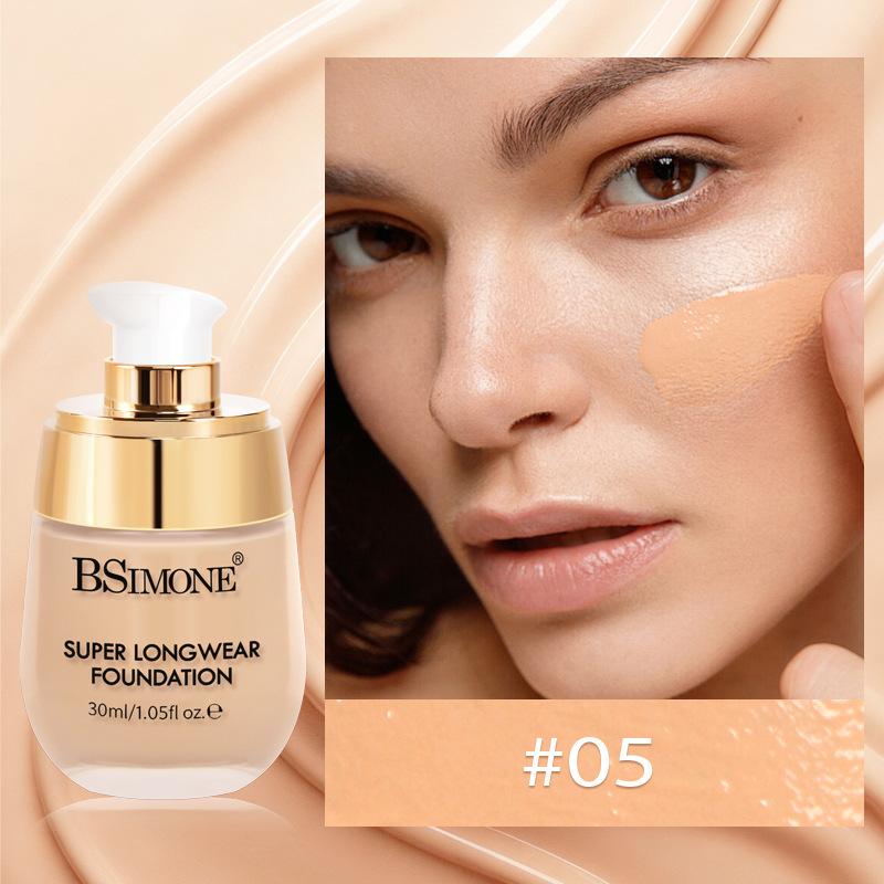 

Bsimone 30 мл Жидкая тональная основа Увлажняющая Стойкая Косметика для лица Натуральная Выравнивающая Тон лица База под макияж 05