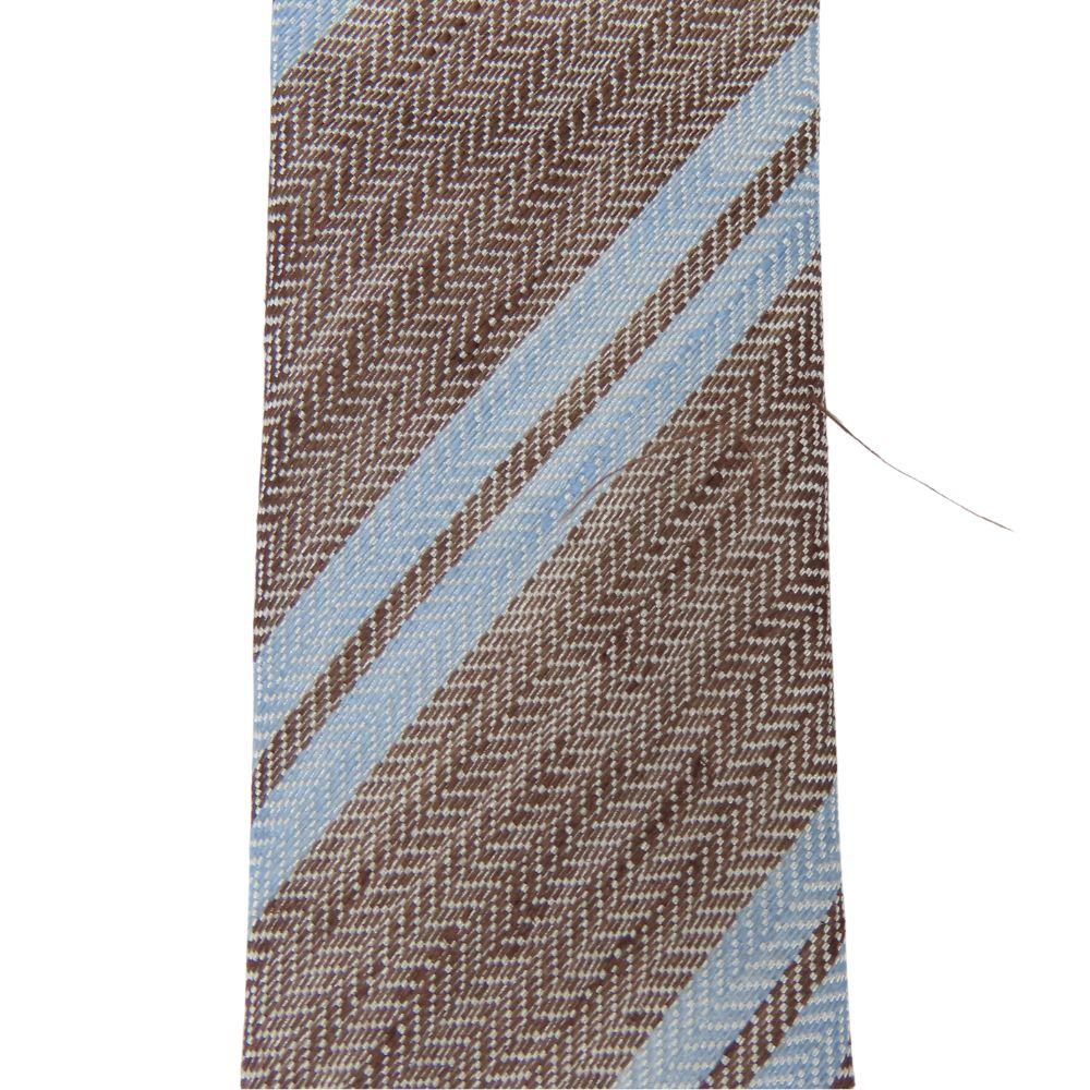 Used Dunhill Tie Herringbone Linen/silk Gurege Light Blue Regimental