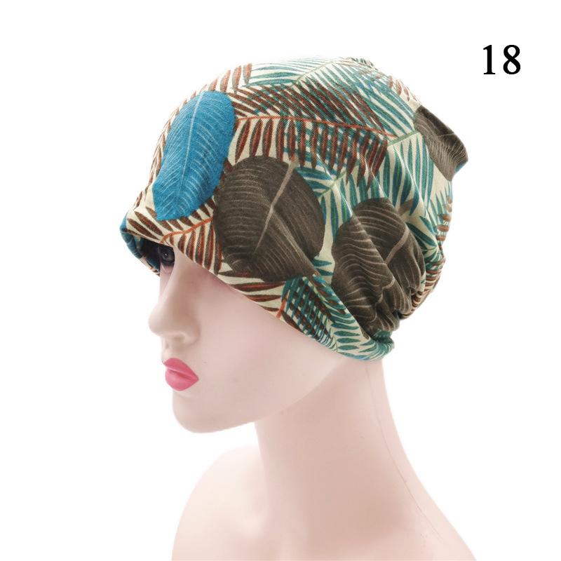 Women Printed Warm Beanie Hats Chemotherapy Cap Summer Thin Cap Turban Tube Bandana Headband Soft Stretch Bonnet Nurse Cap