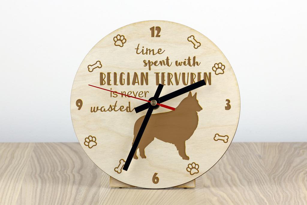 Tervueren Belgian Shepherd Dog, Tervueren Belgian Sheepdog - clock with dog, wooden clock with engraving, personalised clock by Art-Dog