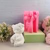 Flexible Silicone Mold Bear Figurine Shaped Candle Molds Scented Aromatherapys Making Mould Handmade Ornament Mould