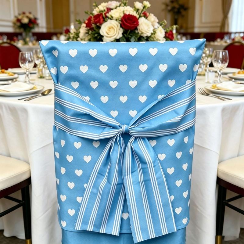 Front Tie Chair Back Slipcover Washable Polyester Chair Cover with Decorative Detail, Pull-Over Placement and Folding for Storage