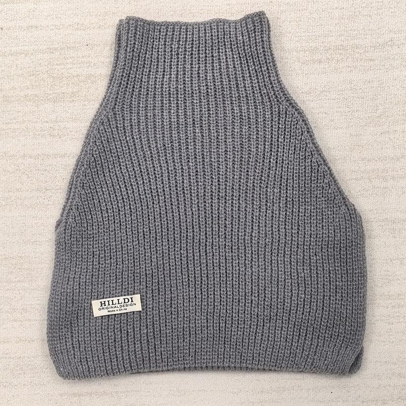 Monochrome knitted versatile slit shawl personalized neck cover spring and autumn outdoor windproof comfortable breathable neck protection warm scarf