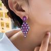 Náušnice Těžký průmysl Mikro-osazené Diamantové Zirkonové Náušnice Celebrity Luxusní Listové Náušnice Trend Svatba Šaty Doplňky