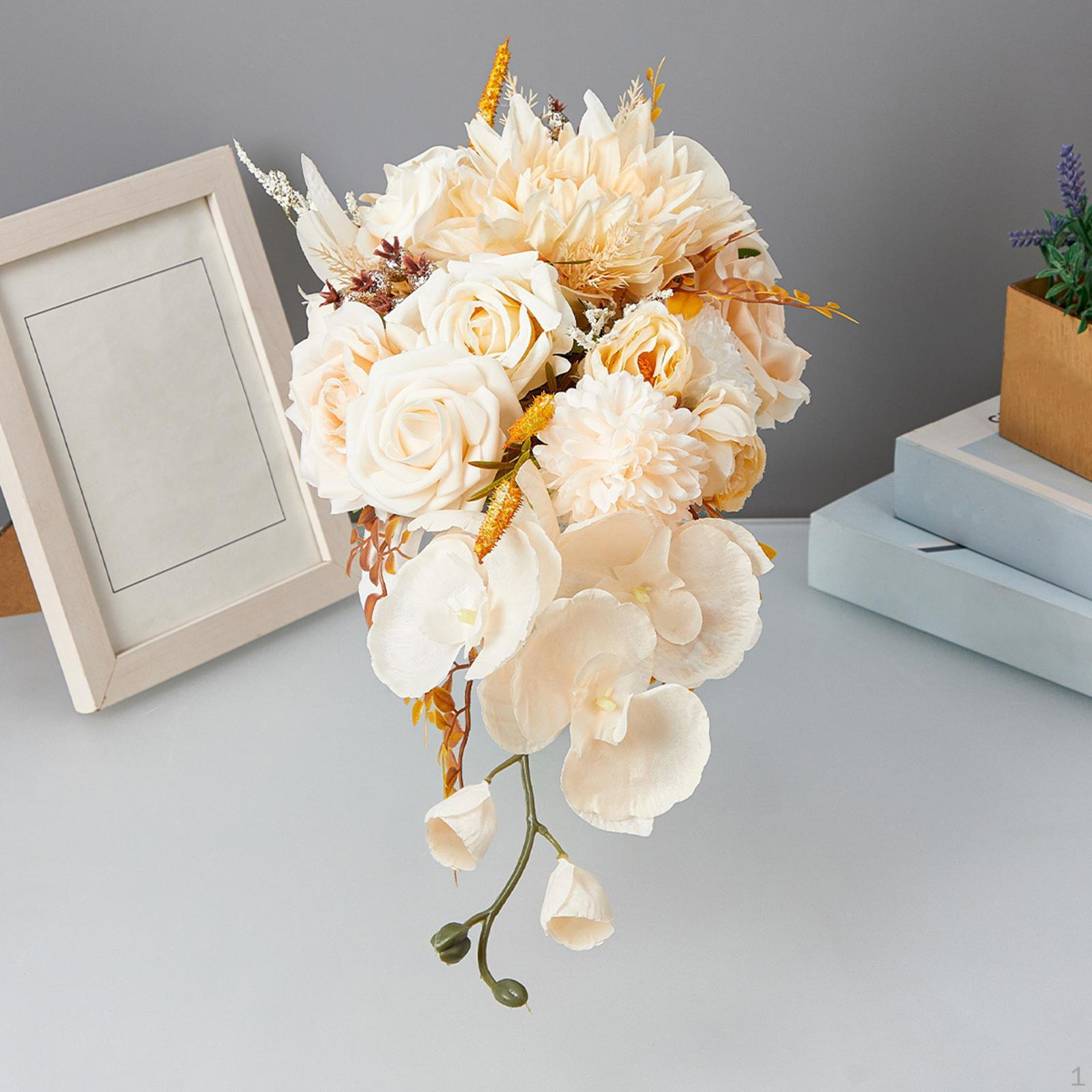 

Wedding Bouquet for Bride Holding Elegant Realistic Artificial Flowers Anniversary