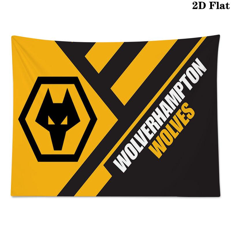 Wolverhampton Wanderers Wandteppich Ästhetisches Wandbehang Gedruckter Stoffdecke Dekorative Wandteppiche für Schlafzimmer Wohnzimmer Heimdekoration