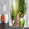 Garden Decor Shower Curtain Flower Sea Tulip Hyacinth Colorful Floral Nature Scenery Fabric Bathroom Curtain Polyester with Hook