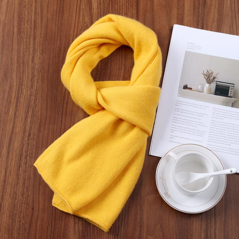 2025 Winter New Fashion Solid Color Cahsmere Scarf Women Outdoor Keep Warm Soft Men Solid Color Wool Knitted Long Scarves 160*26