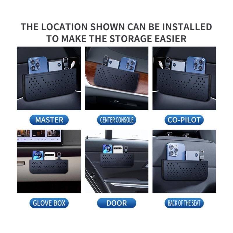 Stylish Vehicle Interior Net Bag Organizers Adhesive Phone Holder and Organizers for Various Vehicles Easy Organization