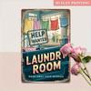 Vintage Iron Wall Art Sign 8x12 Inch, Metal Poster for Kitchen Laundry Room Decor