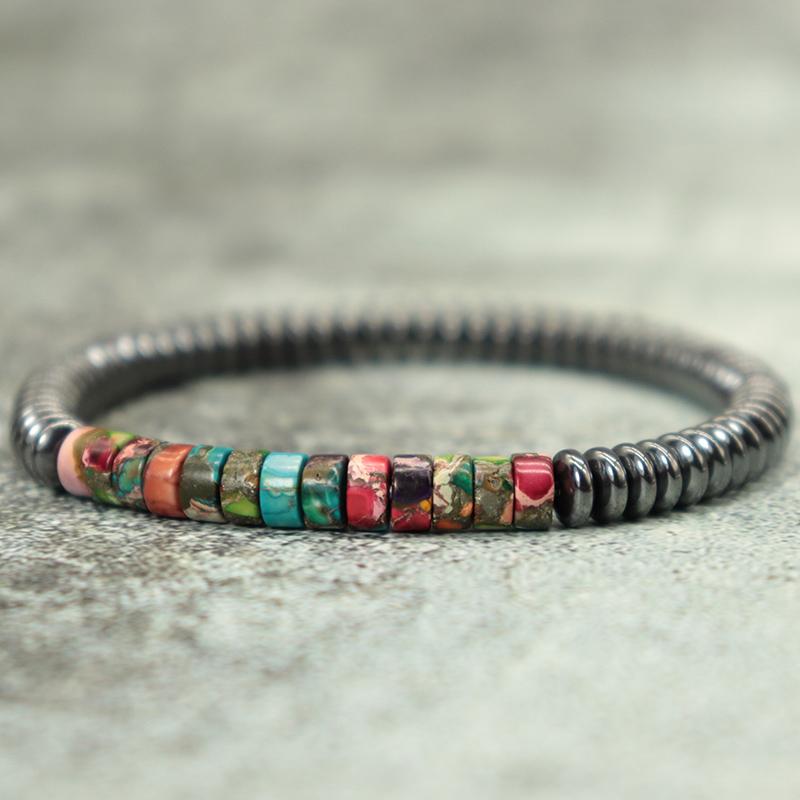 Minimalist Natural Wood Bracelets Unisex 6mm Hematite Imperial Beaded Braslet Meditation Yoga Braclet Leisure Accessories Joias