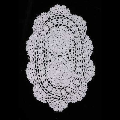 Handmade Crochet Lace Placemats Doilies, Oval, White, 15 X 11 Inch, Shop Table Design Decorative