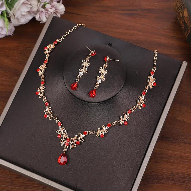 Sparkling Zirconia Necklace And Earring Set For Women, Fashionable And Exquisite, With Multiple Colors To Choose From As Jewelry Accessories And Gifts
