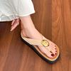French thick-soled black pinch-on flip-flops for women's summer outer wear high-end 2025 new models with skirts, toe-on cool slippers