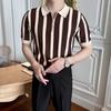 Men's Summer Striped Slim Fit Ice Silk Polo Shirt