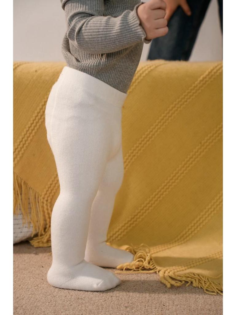 Cozy Winter Red Baby Tights for First Birthday - Warm Footed Pants for Toddlers