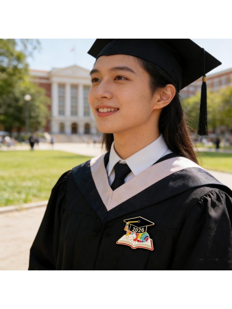 Elegant Book And Cap Design Alloy Brooch Corsage Pin For 2026 Graduates Commemorating Special Parties