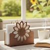 Practical Wooden Sunflower Napkin Storage Stand Elegant Paper Towel Storage Dispenser Table Centerpieces