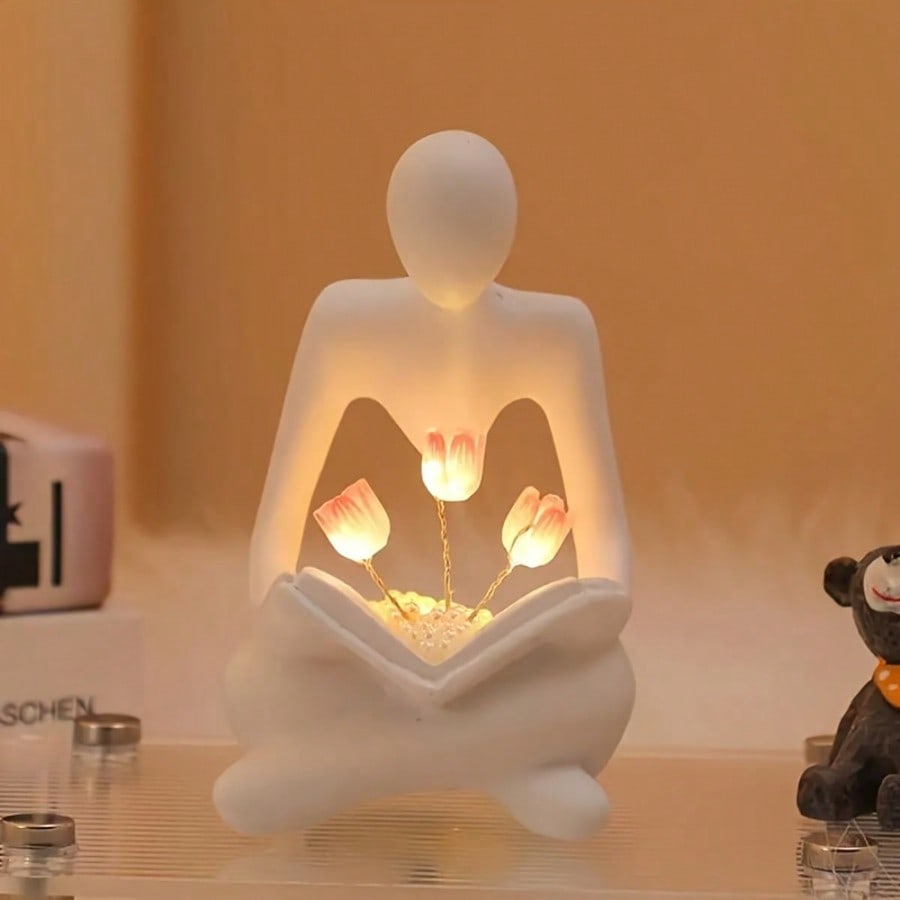 1pc Art Advanced Abstract Character Tulip Nightlight, Creative Decoration, Bedroom Decoration, Birthday Gift Minimum Decoration Accessories