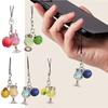 Miniature Drink Cup Keychain with Fruit Pendant Beaded Keyring Bag Accessories Gift for Women and Girls