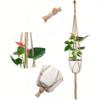 10/20 stk Naturlig Jute Plantekurvliners 90cm Vintage Snor Plante Hængende Kurv Håndlavet Stribet Blomsterpotte Stand Indendørs/Udendørs