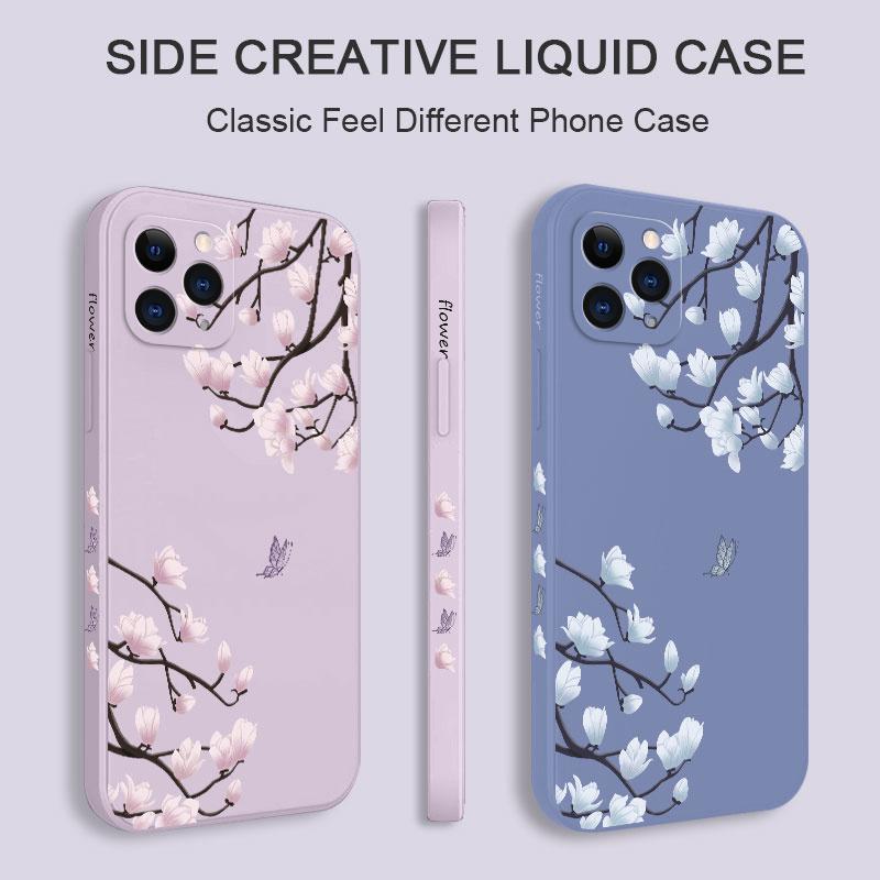 Good Luck Flower Phone Case For iPhone 17 Air 16 16e Pro Max Plus Mini Liquid Silicone Soft Cover