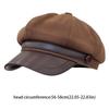 Retro British Style Pu Leather Beret Retro Newsboy Cap Wool Octagonal Hat Artist Hat Korean Style Painter Hat Travel