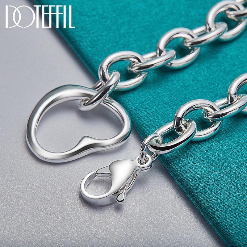 O-shaped Heart Bracelet Fashion Gift Silver Jewelry