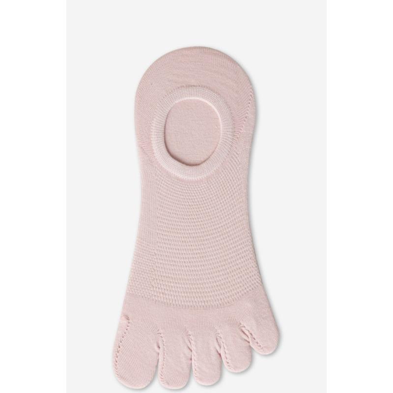 Women's Spring and Summer Thin Mesh Boat Socks, Antibacterial and Anti-infection Five-finger Socks, Boneless Invisible Cotton Socks