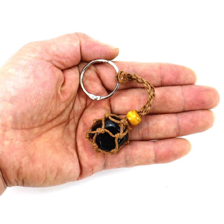 Crystal Stone Holder Hanging-Ornaments Keychain Adjustable Bag Charm Decors Cord Empty Stone Holder Keychain
