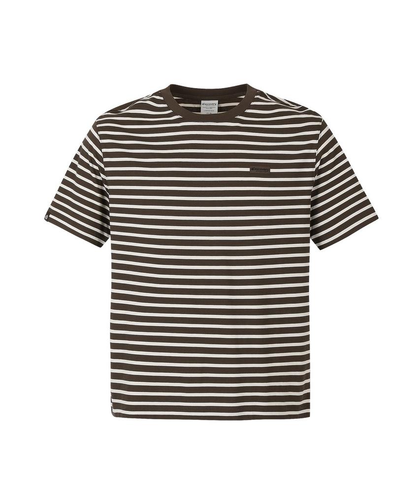 DISCOVERY EXPEDITION Men'S Striped Short Sleeve T-Shirt (Brown)