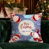 Christmas Cute Cartoon Pillow Covers Pattern Cushion Cover Suitable for Sofa Bedroom Car Pillow Cover