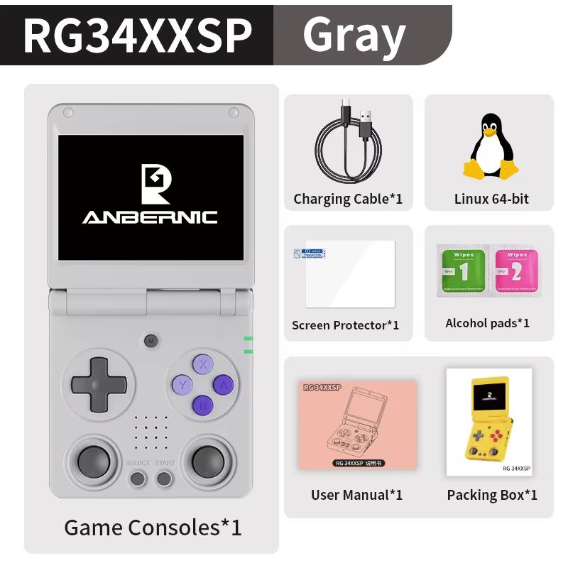 Anbernic RG34XXSP Flip Handheld Game Console