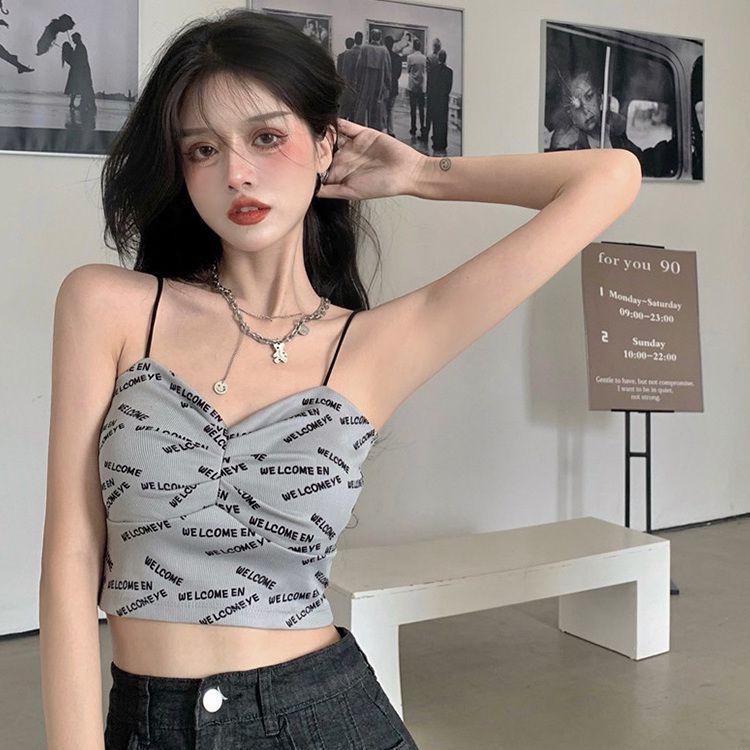 

Женские толстовки, футболки без рукавов, топы на бретельках для девочек, сексуальные топы, майки, повседневные жилеты, футболки с открытой спиной и принтом L серый