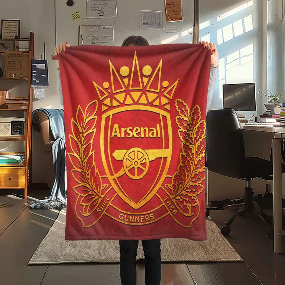 1PC Arsenal F Patterned Flannel Blanket Suitable For All Seasons for Home Decor Warmth and Comfort Gifts Holiday Present