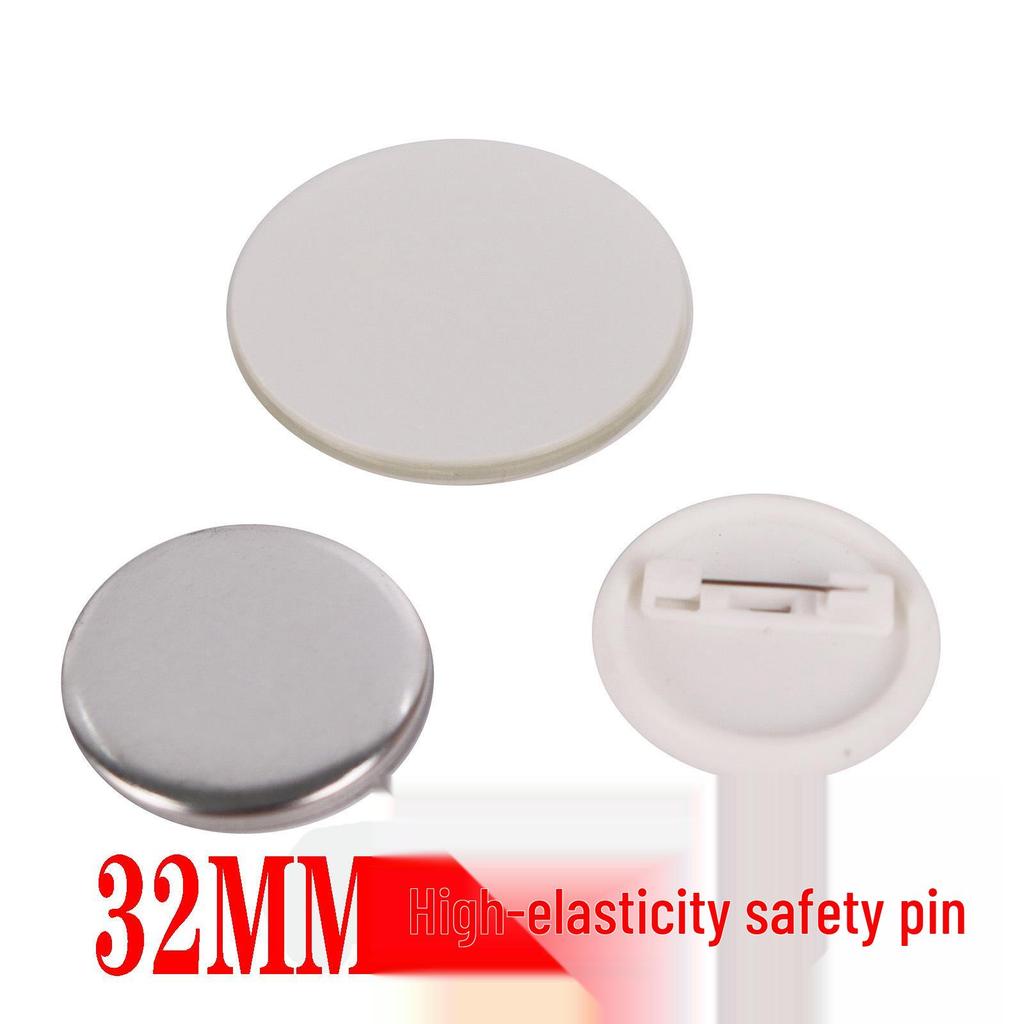 Multi-size Tinplate Badge Material with Safety Pin and Plastic Base, 100 Sets