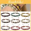 Artistic Bohemian Wave And Diamond Shape Leather Bracelet Fashionable Wristband For Women