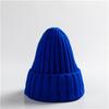 Trendy Autumn Winter Solid Edge Curl Woolen Knitted Skullies Beanies Unisex Ear Protection Warm Fitting Hood Hat