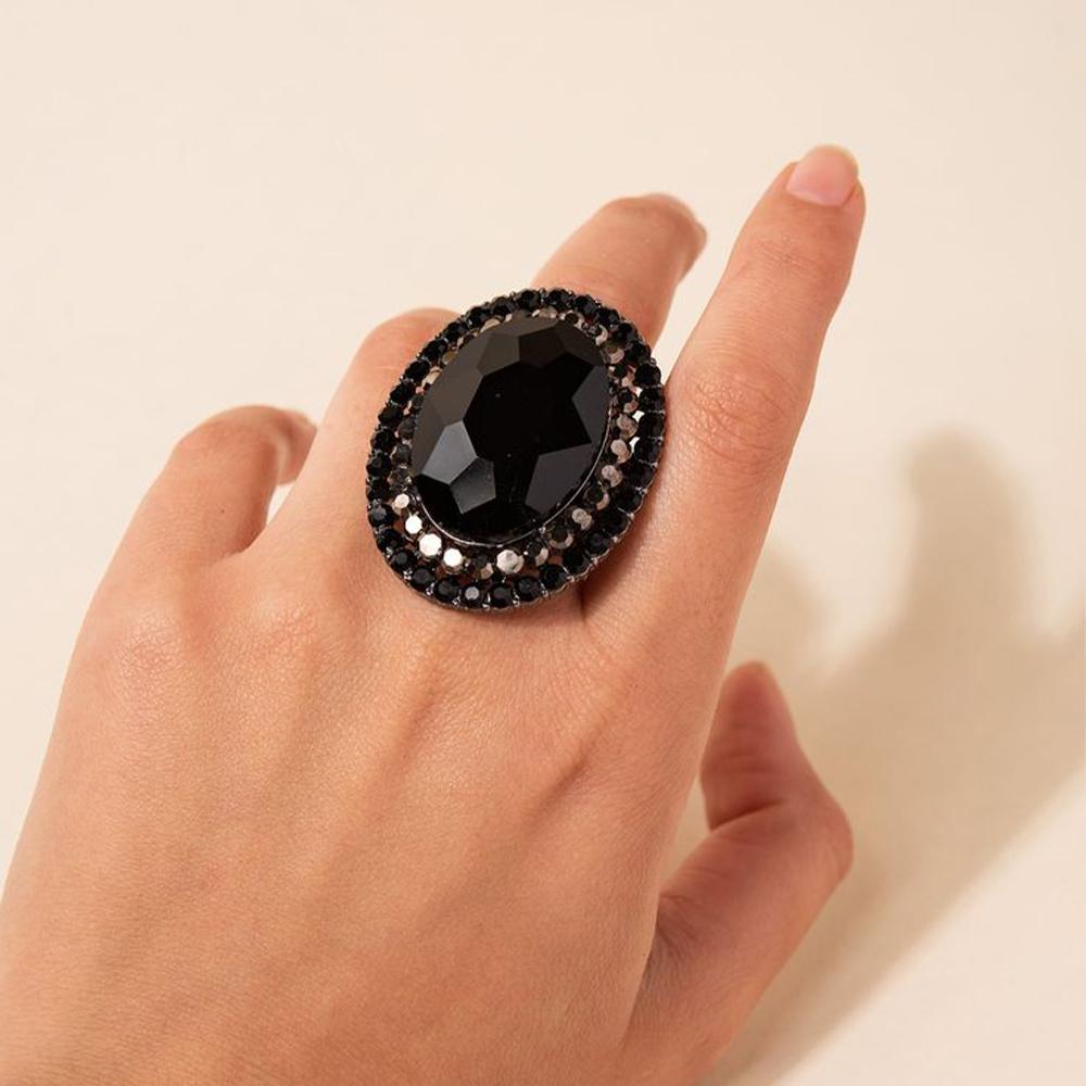 Stonefans Crystal Round Open Rings for Women Cocktail Party Jewelry Gift Graceful Design Rhinestone Finger Accessories Handmade