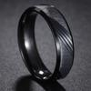 Fede in Tungsteno Nero Anelli Punk Trama d'Acciaio per Uomo Donna Scanalatura Fibra di Carbonio Anello alla Moda