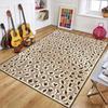 Bohemian Leopard Print Area Rug Non-Slip Washable Stain-Resistant Low-Pile Floor Mat for Living Room, Hallway and Bedroom Decor