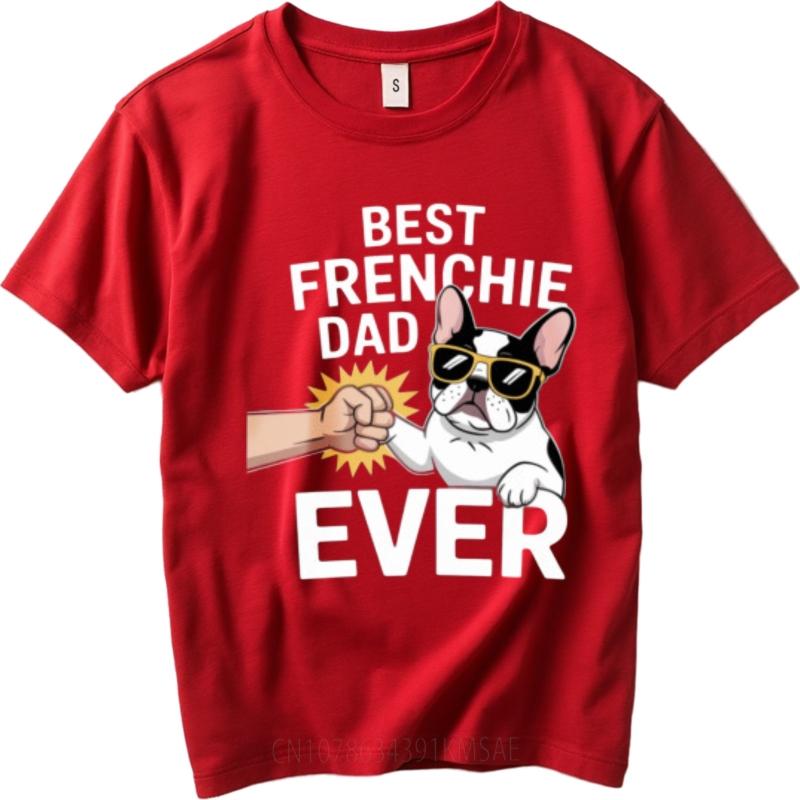 

Fashion Tshirt Solid Color For her summer tshirt Streetwear Best Frenchie Dad Ever With Dog And Fist Bump Hiphop For her tops S
