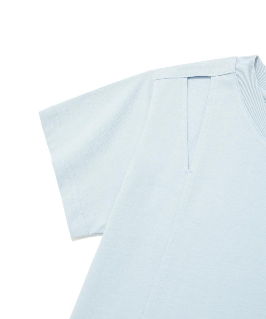 FALLETT Slit Short Sleeve Tee Sky Blue