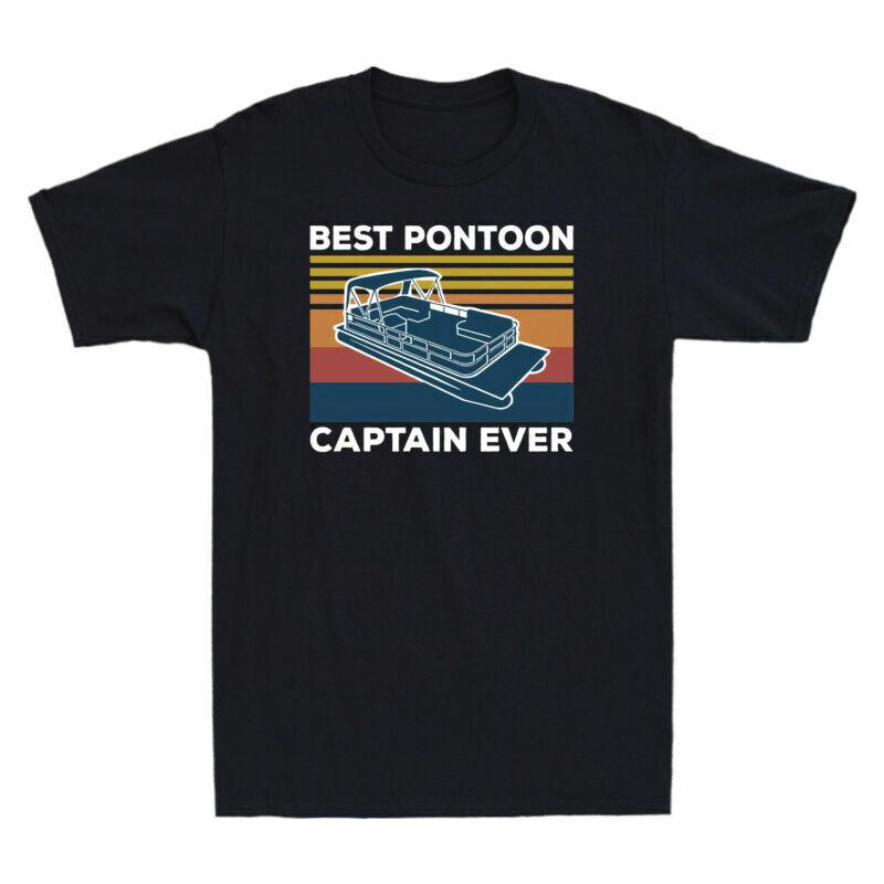 Cotton Gift Ever Unisexs Funny Shirt Vintage Boating TShirt Captain Pontoon Best S