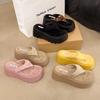 Wedge Outdoor Slippers Women's Summer Thick Bottom Flip Flops Outdoor High Waist Seaside Beach Leisure Flip Flops Suede