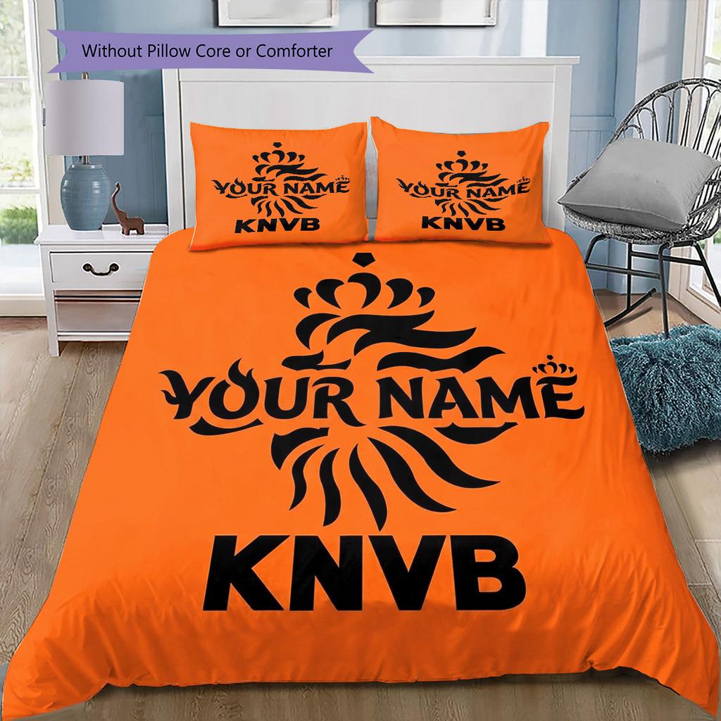Knvb Crest Custom Name Pattern Bedding Quilt Set Quilt Cover Pillowcase Home Birthday Gift(1 * duvet cover + 2 * pillowcase, without core)