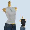 Sexy Pure Desire Style Three-Dimensional Flower Cutout Knitting Vest Women's Spring and Summer New Arrival Stand Collar Stylish Sleeveless Silm