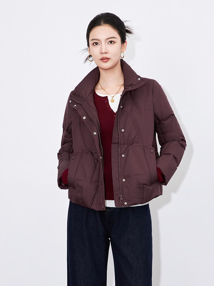 Popular Stand-up Collar 90% White Duck Down Fashion Temperament High-neck Short Down Jacket Women's Winter Jacket