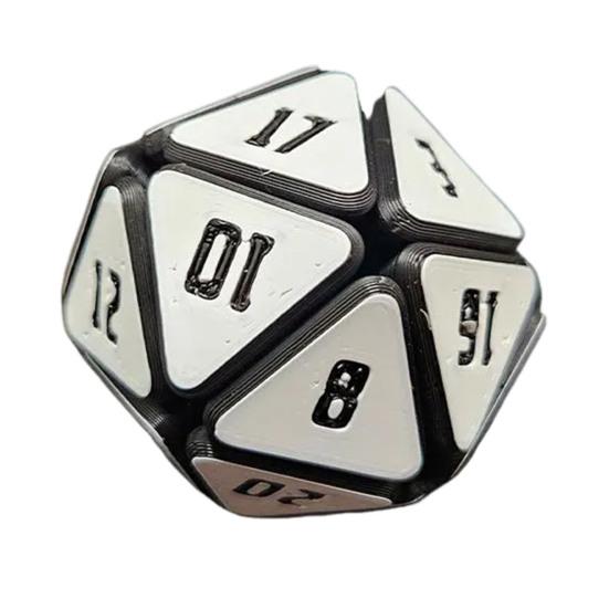 

Squishable D20 Fidget Dice Портативная дорожная 3D-печатная сенсорная игрушка белый/чёрный